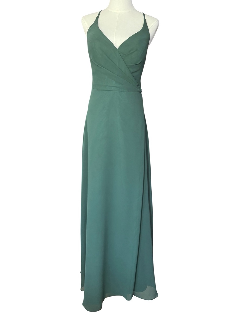 Azazie Davis Bridesmaid Dress in Dark Green Chiffon (Custom Size/Similar to A14)